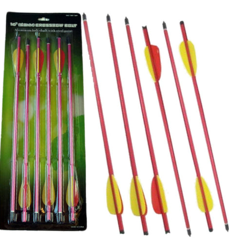 Paquete De 6 Flechas Para Ballesta Aluminio De 16  Punta