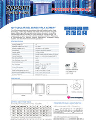 Epcom Powerline Pg12200 Batería De Gel Puro Opzv 2 V 200 Ah