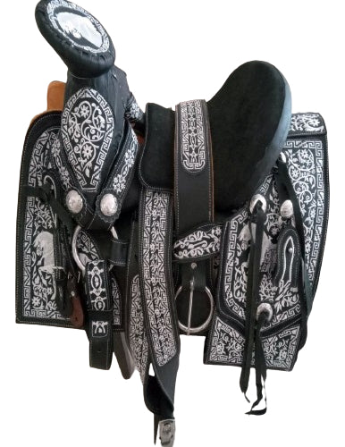 Silla De Montar Bordada Montura Falda Cuadrada Fuste Forrado