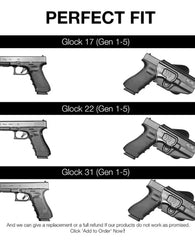 Holster O Funda Para Pistola Glock 17 Owb Paddle Pólimero