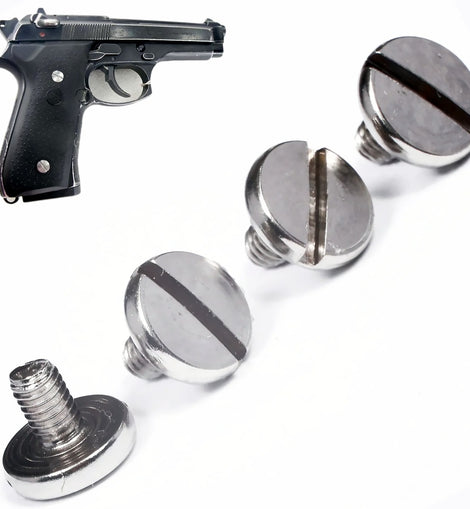 Tornillos Agarre Pistola Beretta 92 Taurus Cachas Grip Plata