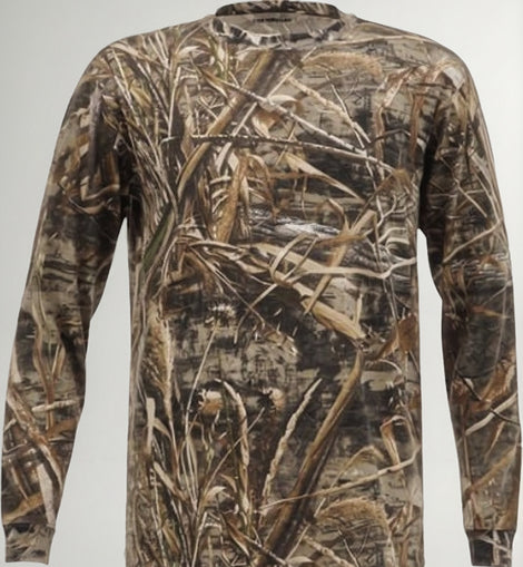 Playera Camuflaje Manga Larga Camo Cacería Camping Bosque