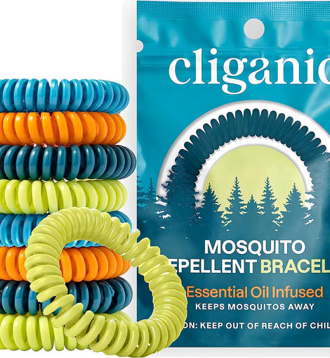 Cliganic Pack 10 Pulseras Repelentes De Mosquitos Sin Deet