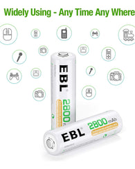 Baterias Aa Recargables 2800 Mah Paquete De 4 Pilas Ebl Dobl