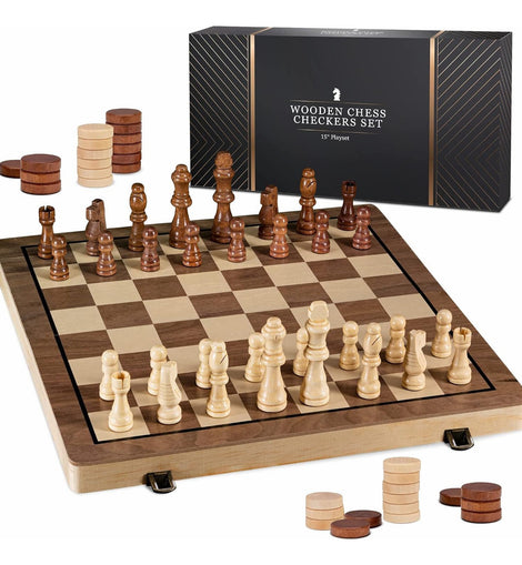 Juego Ajedrez Madera Pino Artesanal Grande Deluxe