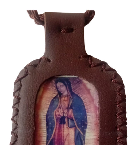 Rosario Artesania De Cuero Escapulario Virgen De Guadalupe
