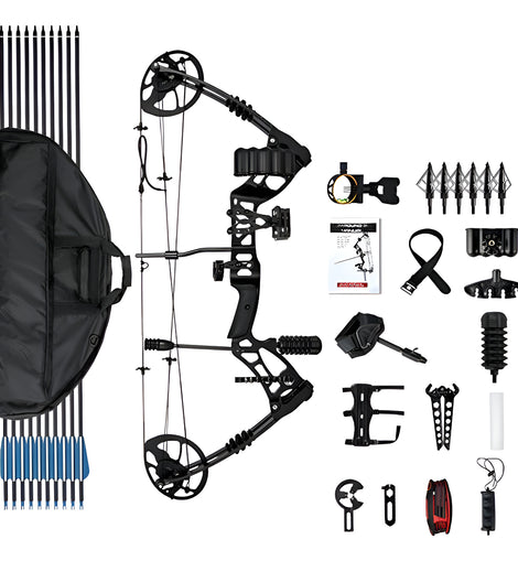 Kit De Arco Compuesto 70lb Con Flechas Caza Deportivo Adulto