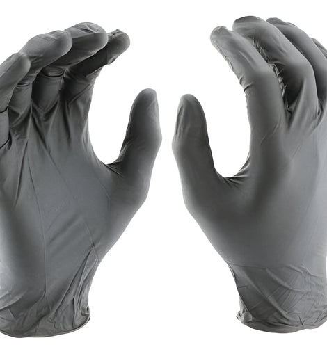 100 Guantes Nitrilo Grado Médico Sin Latex Ni Polvo Negros