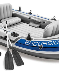 Bote Inflable  Remos De Aluminio Y Bomba Intex Excursion 4