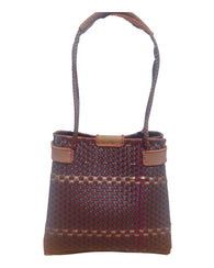 Bolsa Artesanal Mexicana Elegancia Tonos Terracota Linea Oro