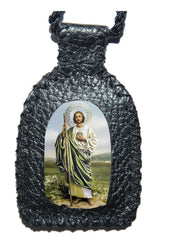 Escapulario San Judas Tadeo Protección Divina En Piel Genuin