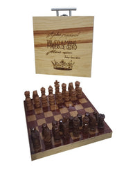 Juego Ajedrez Estrategia Madera Pino Artesanal Plegable