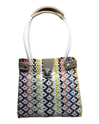 Bolsa Entretejida Arcoiris Para Mujer Tote