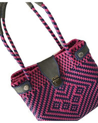 Bolsa Artesanal Plástico Para Dama  Bolso Fucsia Violeta