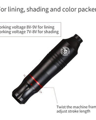 Kit Máquina Pluma Rotativa Tatuaje Fuente Dragonhawk Copa