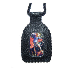 Escapulario Artesanal San Miguel Arcángel Tejido A Mano Cuer