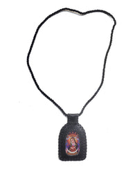 Escapulario Virgen De Guadalupe Tejido Artesanal En Cuero