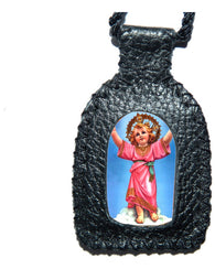 Divino Niño Jesús Escapulario Artesanal Hecho A Mano Piel
