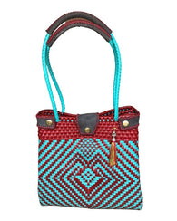 Bolsa Artesanal Hecha A Mano Para Mujer Tote Bag Celeste