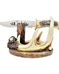 Bestgiftever Cuchillo Decorativo De Hoja De Ciervo Con Mango