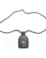 Escapulario Virgen Maria Niño Dios Hecho A Mano En Piel Orig