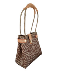 Bolsa Artesanal Hecha A Mano Para Mujer Tote Bag Dorado Mar