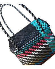 Bolso Mano Auténtico Colorido Artesanal Toquilla Tote Lonch