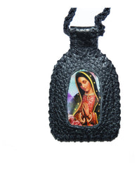 Escapulario De La Virgen De Guadalupe En Cuero Hecho A Mano