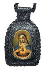 Corazón Inmaculado De La Virgen María Escapulario En Piel