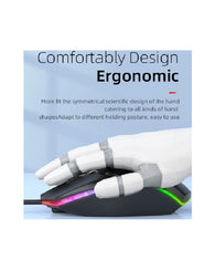 Mouse Gamer Ergonomico Con Cable 1600 Dpi Ratón Óptico Usb D