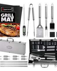 Estuche Parrillero Bbq Kit Carne Asada Utensilios Asador Set