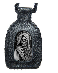Escapulario Santa Muerte Para La Suerte Hecho A Mano En Piel