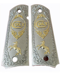 Cachas Colt 1911 Caballo Pistola Commander Goverment Oro