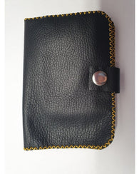 Porta Pasaporte Broche Cartera Tarjet Piel Genuina Artesanal