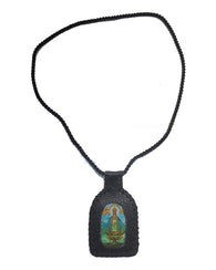 Escapulario Tejido En Cuero Virgen De San Juan De Los Lagos