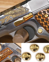 Tornillos Agarre Cacha Pistola Colt 1911 Chapa Oro 24k Hexag