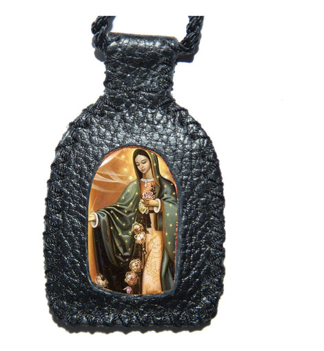 Escapulario Virgen Santisima De Guadalupe Tejido En Piel