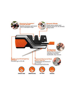 Sharpal 101n - Afilador De Cuchillos De Bolsillo 6 En 1 Y He