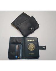Porta Pasaporte Broche Cartera Tarjet Piel Genuina Artesanal