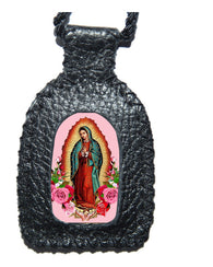 Escapulario Artesanal En Cuero De La Virgen De Guadalupe