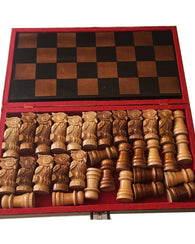 Juego De Ajedrez Jumbo En Madera Tallado A Mano Artesanal