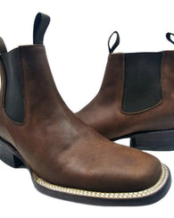 Botin Charro Vaquero Caballero En Piel Genuina Bota Hombre