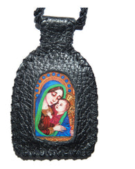 Escapulario Virgen Maria Niño Dios Hecho A Mano En Piel Orig