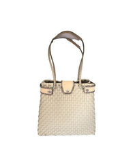 Bolso Artesanal Toquilla Beige Tejido Plástico