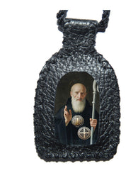 Escapulario De San Benito Protección Divina En Piel Negra