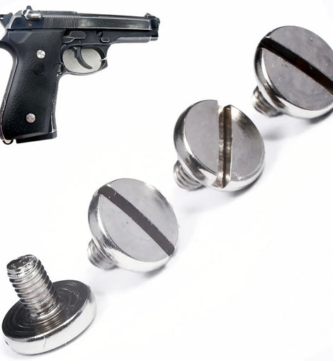 Tornillos Agarre Pistola Beretta 92 Taurus Cachas Grip Plata