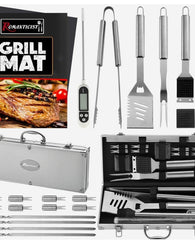 Estuche Parrillero Bbq Kit Carne Asada Utensilios Asador Set