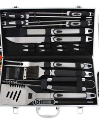 Kit Parrillero Estuche Con Utensilios Carne Asada Acero Inox