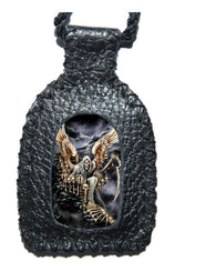 Escapulario De Piel Con La Santa Muerte Para Protección