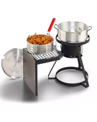 Freidora A Gas Pórtatil De 9.5 Lts Con Mesa Auxiliar Campo